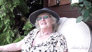 Aunt Judy's - 66yo Unshaved Older GILF Mrs. Claire Sucks Your Knob in the Garden (POV)