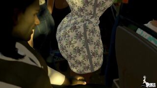 After a lengthy day of shopping with her church pastor, Ms. Jiggles takes a ride home in a crowded bus