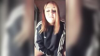 British Chavy teen floozy messy talking for Dad