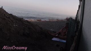 FLASHING my DICK in front of my STEPDAUGHTER in a PUBLIC BEACH and that babe HELPS me EJACULATION in front of everybody - REAL SEX RISKY #two