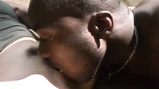 A breathtaking French runner gets fucked right into an asshole in the woods by 2 men