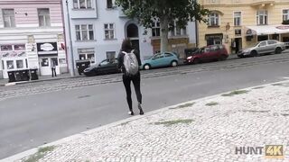 HUNT4K. Tractable cuckold watches horny GF drilled hard by lover