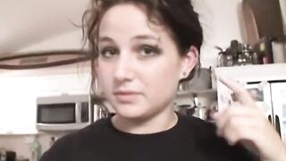 Cute ex babysitter turned girlfriend drilled on movie