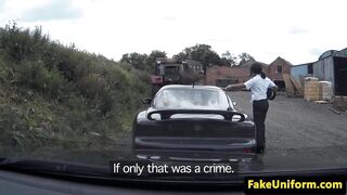 Uk police male+male+female threesome outdoors with pulled bloke