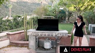 DEVILS FILM - Handyman Screws Hot Teen Penelope Kay Behind Her Stepmom's Eyes