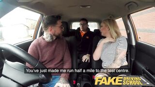 Fake Driving School two students have sexy backseat sex when instructor leaves