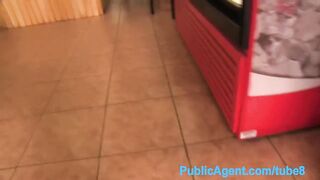 PublicAgent Sexy Hungarian blond gets drilled in a restaurant WC