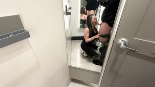 Risky Quickie With Oriental in Target Dressing Room Ends With Creampie