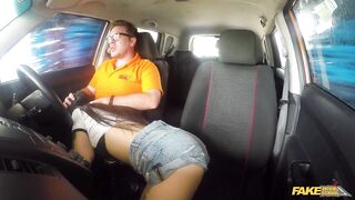 Rae Lil Ebony BLOW JOB QUEEN sucks dong in a car wash - Fake Driving School