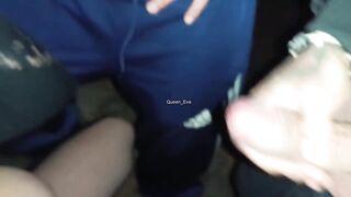 AMATEUR DOGGING ITALY - EXCITED WIFE SUCKS KNOBS ON THE STREET IN FRONT OF HER CUCKOLD SPOUSE