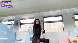 Stranger Helped Me Cum On Public Educate And Walks Around Carriages With Cum On Face - CUMWALK