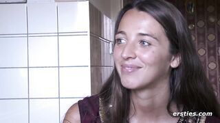 Tanja Rubs her Curly Bush Outdoors