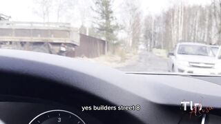 Drilled an unknown mother i'd like to fuck in the car. Public sex on the street (subtitles)