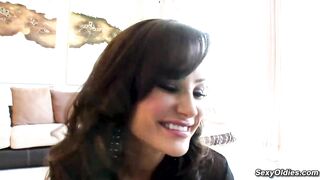 Breathtaking brunette hair mother I'd like to fuck Lisa Ann in underware disrobes down to ebony nylons and gets trimmed vagina licked then banged by a large weenie stud Ramon Nomar