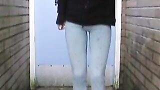 Void Urine: Voided Urine her panties in public