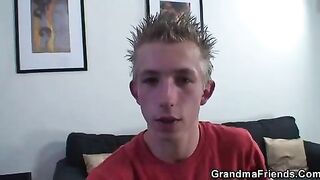 GRANDMA ALLIES - Bossy older woman takes 2 thick knobs at one time