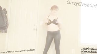 Taut shiny leather panties booty tease pawg leggings ass shaking