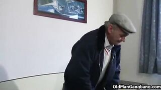 OLD DUDE GROUP SEX - Grandpas banging escort angel