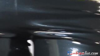 Hawt Latex Liquid Leggings with Red Stilettos Fetish