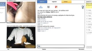 This Babe plays with her vibrator and enjoys watching my large dick