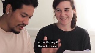 The roommates fool around whilst rehearsing a script.