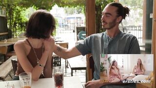 Ersties - Girlfriend masturbates during the time that watching boyfriend dating and satisfying her cute ally EP1