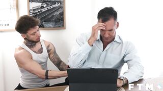 Shaggy DILF Silver Steele has FTM homosexual sex w Atlas Alexander