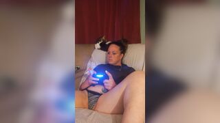 Hot Step Mommy Secretary Upskirt Teasing Widening Legs Wide and Smokin' During the time that Playing Movie Games