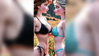 Anna and Elsa stand close in a blooming garden, their summer girl glowing beneath the sunlight. The sisters of Arendelle disclose a temptation hidden among the flowers… bio link awaiting.