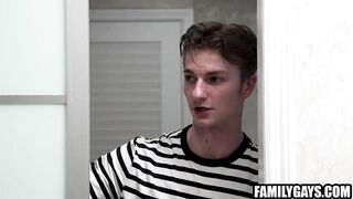 Stepdad and stepson shower jointly