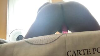 Riding my little toy.