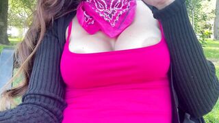 European Stepmom Artemisia Love Exposed outdoor soaked breasts fetish sesh