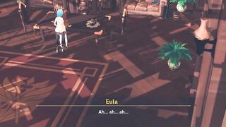 Amber banged by Shemale hentai Eula - Genshin Impact