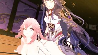 Yae Miko banged by Shemale hentai Raiden - Genshin Impact