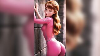 Pleasing yet daring, Anna stuns in her radiant pink latex costume. The tender charm of Arendelle’s princess now meets a gutsy, irresistible edge. A mix of innocence and fearless excitement.