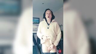 Cute in a blouse and ebony hose