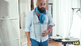 BRIDE4K. Nice-looking and nasty youthful bride jumped on a large cock during the time that the groom was awaiting