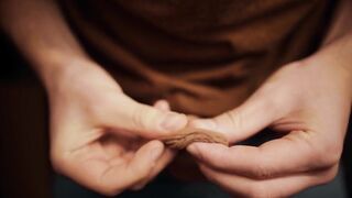 hunk with a large shlong playing with his foreskin in 4K