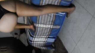 the bulky of my sister-in-law is filmed showing her vulva