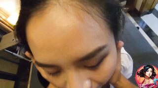 Amateur Homemade - Beautiful Oriental Teen Gets A Facial And Swallows Cum After A POV Bang Session.