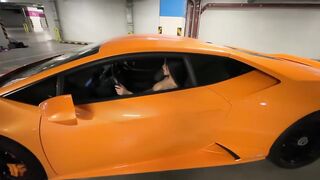 I'm exposed in a Lamborghini car. bang me right there!