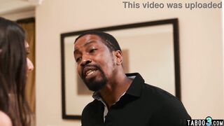 Hawt latin wench visits a her lovers stepson t get his large ebony shlong