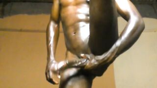 LEGS UP ???????????? NASTY AFRO TEEN MILKING HIS WEENIE MERCILESSLY