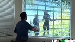 Step unlce trio screwing step niece & step daughter