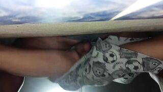 Sexy wife out of pants asking for directions and letting the stranger touch her