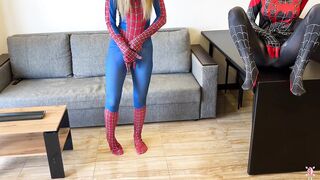 - Oh, no, I was bitten by a ebony spider! - And I was bitten by a red one. Let's squirt!