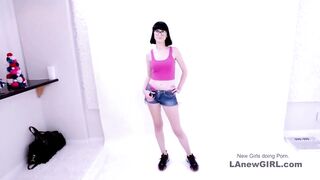 Adorable brunette hair model got enticed by the producer