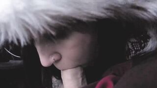 Sucked a dong to a ally in the car Rhea Gingertail