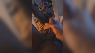 Wanking in mirror