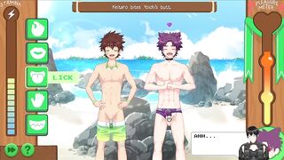 Gameplay - Yoichi banging on the beach - HentaiGameYaoi